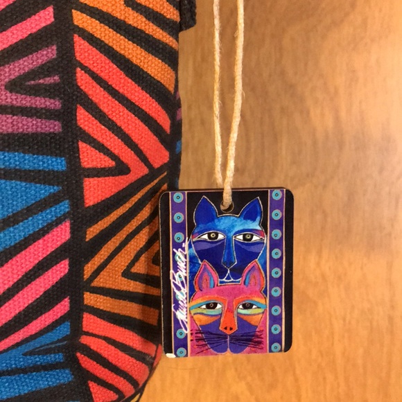 LAUREL BURCH Cat Print Crossbody Bag  Adjustable Strap Multicolor - Picture 5 of 16